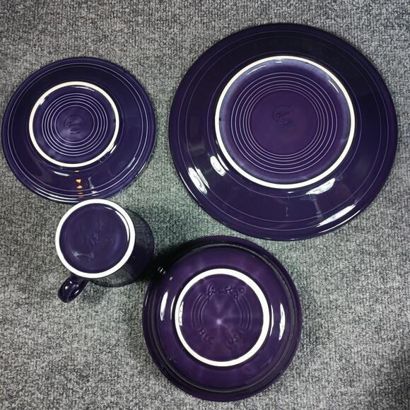 Fiesta Dinnerware 4 Piece Place Setting Plate Bowl Mug Set PLUM Made in USA - Picture 3 of 7